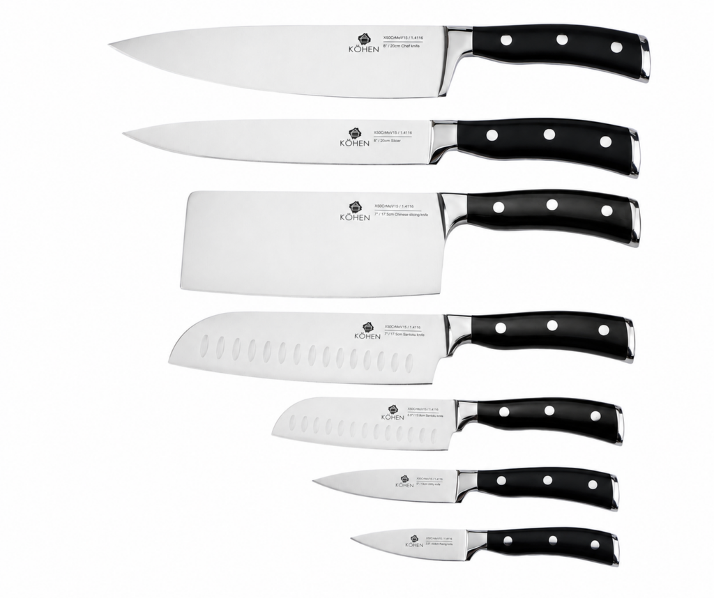 Китайський шеф-ніж Kohen Prestige Pro Blade 17,5 см, нержавіюча сталь/пластик - Фото 4