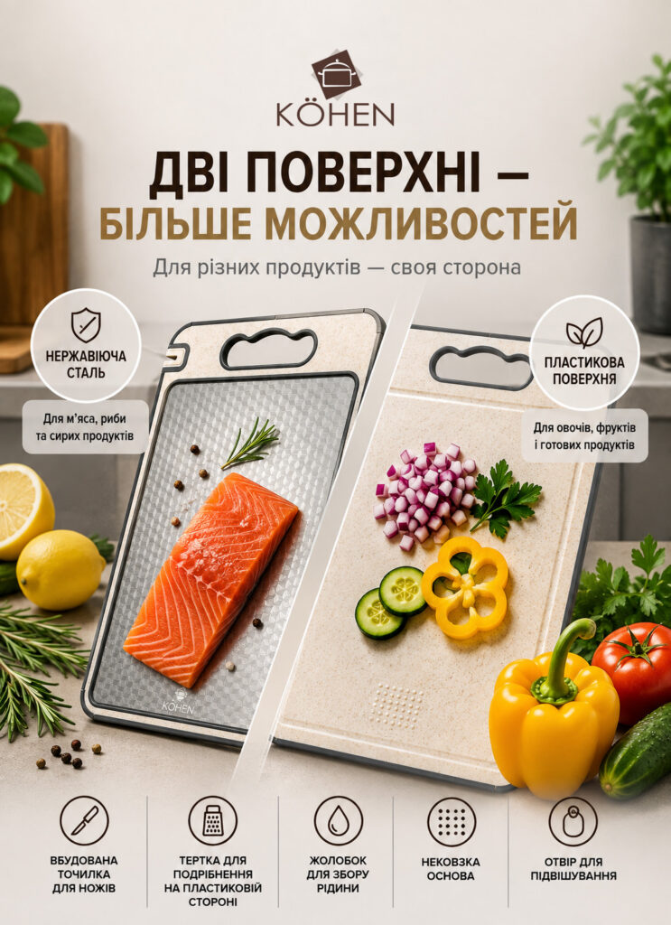Дошка кухонна Kohen FusionBoard Pro 36,5×25×0,9 см - Фото 4