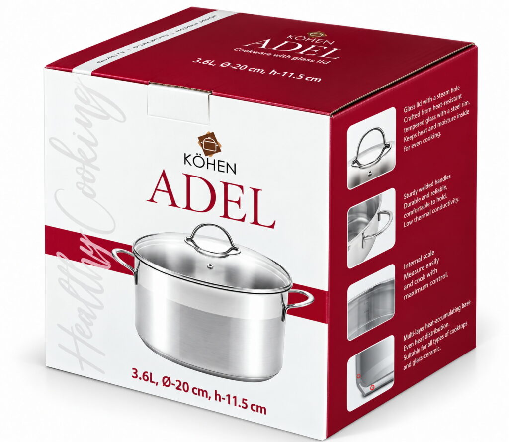 Каструля з кришкою Adel 20x11.5 см (3.6 л), KOHEN KN99014 - Фото 5