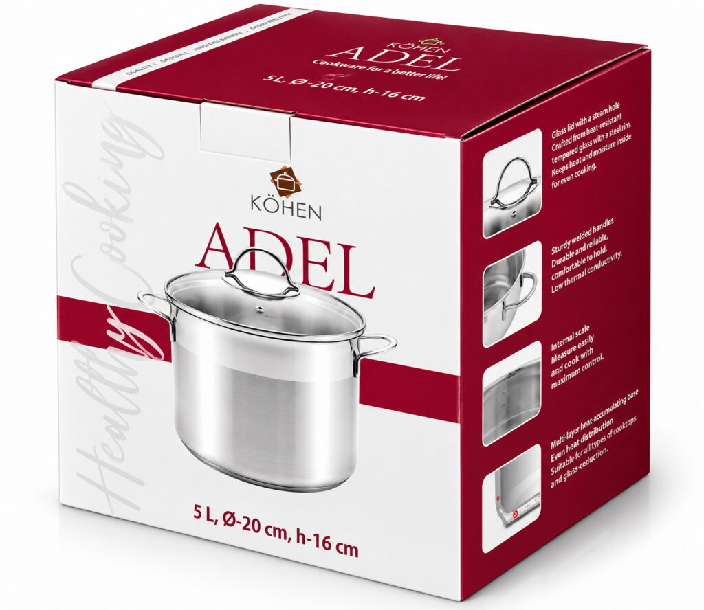 Каструля з кришкою Adel 20x16 см (5 л) KOHEN KN99019 - Фото 5