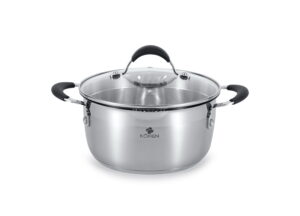 Enigma 18см, 2,4л Каструля з кришкою Kohen, нержавіюча сталь, силіконові ручки - Фото 1