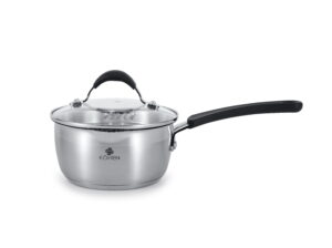 Enigma 16см, 1,5л Ківш з кришкою Kohen, нержавіюча сталь, силіконові ручки - Фото 1